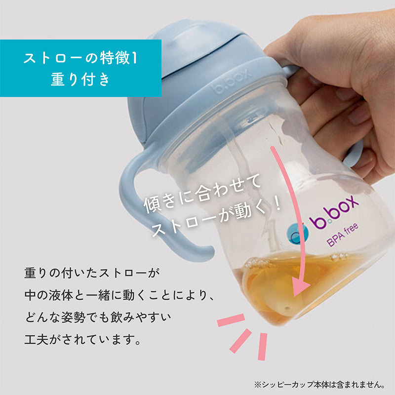 【公式認定ショップ】b.box ビーボックス シッピーカップ専用 替えストロー＆クリーナーセット 正規品 食洗機対応 BPAフリー 525